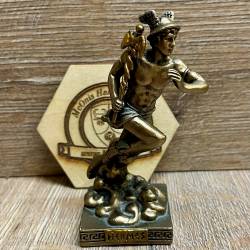 Statue - Hermes Miniatur - griechischer Gott/ Götterbote - bronziert - Dekoration - Ritualbedarf