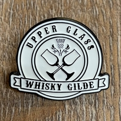Brosche - Pin - Whisky Gilde - Upper Glass mit 2 Schmetterlingsverschlüssen