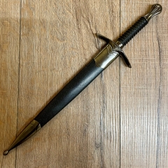 Waffen Deko - Dolch - Mittelalter - Stahlklinge mit Scheide - silber - 36,5cm - Ausverkauf