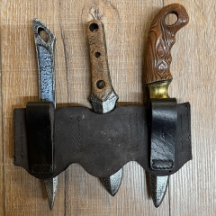 LARP - IF - Dolch - Messerset Dieb inkl. Halter / Rogue Knife Set Holder - schwarz - Wurfdolch - Iron Fortress