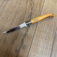 Opinel Slim-Line Rostfrei - Nr. 10 - Olivenholz Geschenkset - Kunstleder-Etui, Holzbox