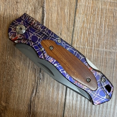 Herbertz Taschenmesser - Coccobolo - titan beschichtet, 3D-Druck - Stahl AISI 420, Nagelhau, Back Lock, Öse