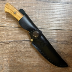 PUMA TEC Messer - Gürtelmesser, Olivenholz mit Mosaikpins & Lederscheide