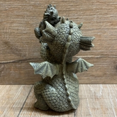 Gartenstatue - Drache Glücksdrache Mama mit Baby - klein (in & outdoor)