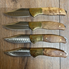 Homey´s Steakmesser-Set by Schiffmacher, 4-teilig, 68Cr17 Stahl, rostfrei, Wurzelholz
