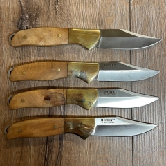 Homey´s Steakmesser-Set by Schiffmacher, 4-teilig, 68Cr17 Stahl, rostfrei, Wurzelholz