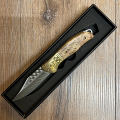 Homey´s - Taschenmesser, Tattoo by Schiffmacher, X38CrMo14 Stahl, rostfrei, Wurzelholz