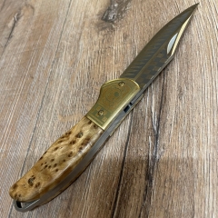 Homey´s - Taschenmesser, Tattoo by Schiffmacher, X38CrMo14 Stahl, rostfrei, Wurzelholz