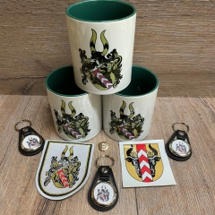 Aufkleber - Wappen der Familie Stursberg, Storsberg, Stosberg, Stoßberg/Stossberg und Strasburg - Autoaufkleber