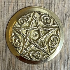 Ritual Münze aus Messing - Pentagramm - 5,5cm