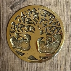 Ritual Münze aus Messing - Yggdrasil - 5,5cm