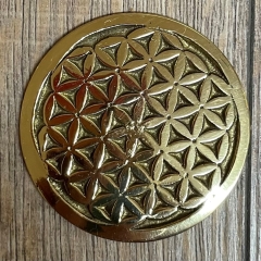 Ritual Münze aus Messing - Blume des Lebens - 5,5cm
