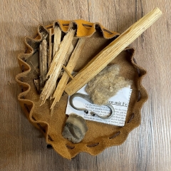 Feuermachen-Set - Feuerstahl, Feuerstein,Zunder, Zunderholz, Kienspan & Anleitung - Setpreis