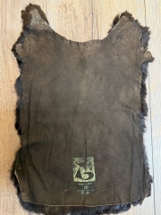 Felle - Kanin - gefärbt - lange Haare - dunkelbraun - ca. 20cm x 35cm - 2te Wahl