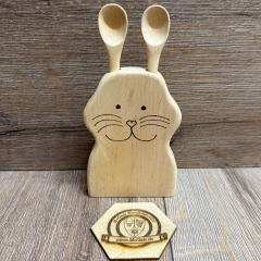 Holz Löffel - Löffelhasen inkl. 2 kleinen Löffeln