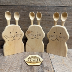 Holz Löffel - Löffelhasen inkl. 2 kleinen Löffeln