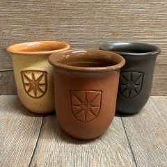 Becher - aus Ton - Weinbecher Bad Wildungen - 0,20l mit Füllstrich - Toledo dunkelbraun