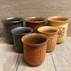 Becher - aus Ton - Weinbecher Bad Wildungen - 0,20l mit Füllstrich - Toledo dunkelbraun