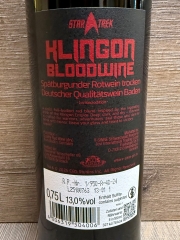 Gin - V-SINNE® STAR TREK Klingon Bloodwinwe Spätburgunder Rotwein trocken | 750ml | 13% vol.