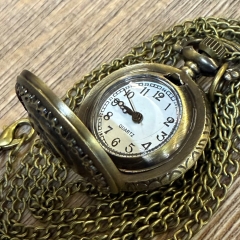 Uhr - Taschenuhr - Größe S - Rose altmessing - Quartz - Steampunk