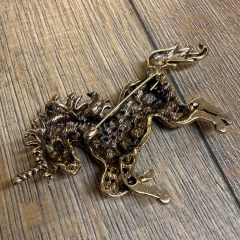 Brosche - Einhorn mit Strasssteinen inkl. Öse für Kette - Aetherwelt