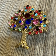 Brosche - Baum mit Strasssteinen - Aetherwelt