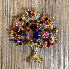 Brosche - Baum mit Strasssteinen - Aetherwelt