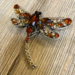 Brosche - Libelle mit Strasssteinen - Aetherwelt