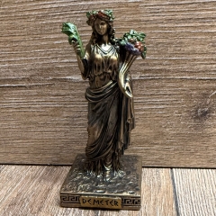 Statue - Demeter Miniatur - griechische Göttin der Fruchtbarkeit - bronziert - Dekoration - Ritualbedarf