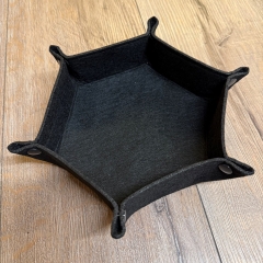 Würfel - Würfelschale Hexagon - Dice tray - Filz 27cm x 27cm - schwarz