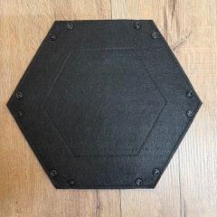 Würfel - Würfelschale Hexagon - Dice tray - Filz 27cm x 27cm - schwarz
