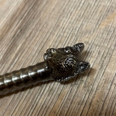 Waffen Deko - Brieföffner - War of Thrones - Wolfskopf mit Ständer, symmetrische Stahlklinge