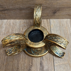 Kerzenhalter - Dreifacher Mond & Pentagramm - Kerze 1,4cm - coloriert