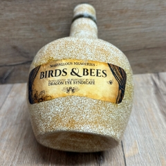 LARP - Waffe - Flasche/ Metflasche mit Etikett Birds & Bees - braun meliert