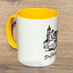 Bad Wildungen - Tasse aus Keramik - Bad Wildungen Highlights hochkant - gelb oder schwarz