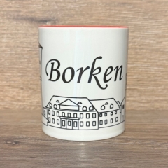 Borken - Tasse aus Keramik - Borken (Hessen) Highlights - rot oder schwarz