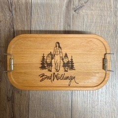 Bad Wildungen - Eco Click Lunchbox Weißblech mit Holz-Deckel - 750ml - Schneewittchen