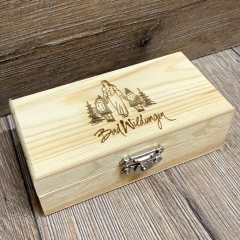 Bad Wildungen - Holzkiste natur - Größe 1 - 12x6x4cm - Schneewittchen