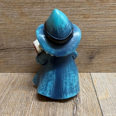 Figur - Mystischer Elfen- Zauberer klein - blauer Hut & Buch - neu