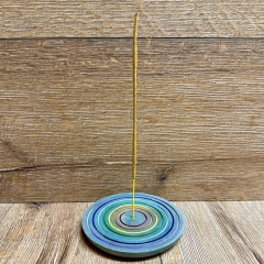 Räucherstäbchen - Halter aus Speckstein - Regenbogen - schwarz - ca. 10cm