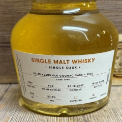 Whisky - St.Kilian - Sonderabfüllung - Single Cask 2025 - 30 Jahre altes ex Cognac Fass ultra heavily peated - 0,5l - limitiert auf 602 Flaschen