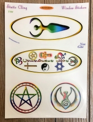 Fenster Aufkleber - Pentagramm/ Mond Göttin/ Göttin/ Coexist - Transparent & wiederverwendbar