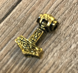 Anhänger - Amulett - Thorhammer klein - goldfarben