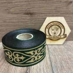 33011-grasgrn- Borte Herzen - 10m - 33mm breit - Mittelalter LARP Karneval