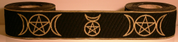 33 Borte Göttin & Gott Pentagramm schwarz/ gold - 33mm - 5m Rolle - Mittelalter LARP Karneval