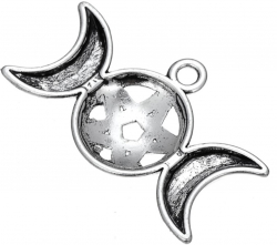 Anhänger - Charm - Dreifache Göttin mit Pentagramm/ Triple Goddess - Farbe: Silber