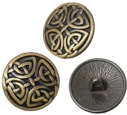 Knopf Metall - keltisches Kreuz - 17mm - Antik Bronze