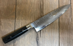 YAXELL Küchenmesser - ZEN Serie - Kochmesser, 21cm - Damast 37 Lagen - Griff aus Leinenmicarta in Holzoptik