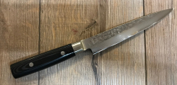 YAXELL Küchenmesser - ZEN Serie - Fleisch-Messer - Damast 37 Lagen - Griff aus Leinenmicarta in Holzoptik