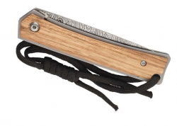 Baladeo Messer - Einhandmesser AMARILLO Damast Look - Stahl AISI 420, Liner Lock - titanbeschichtet - Öse & Kordel